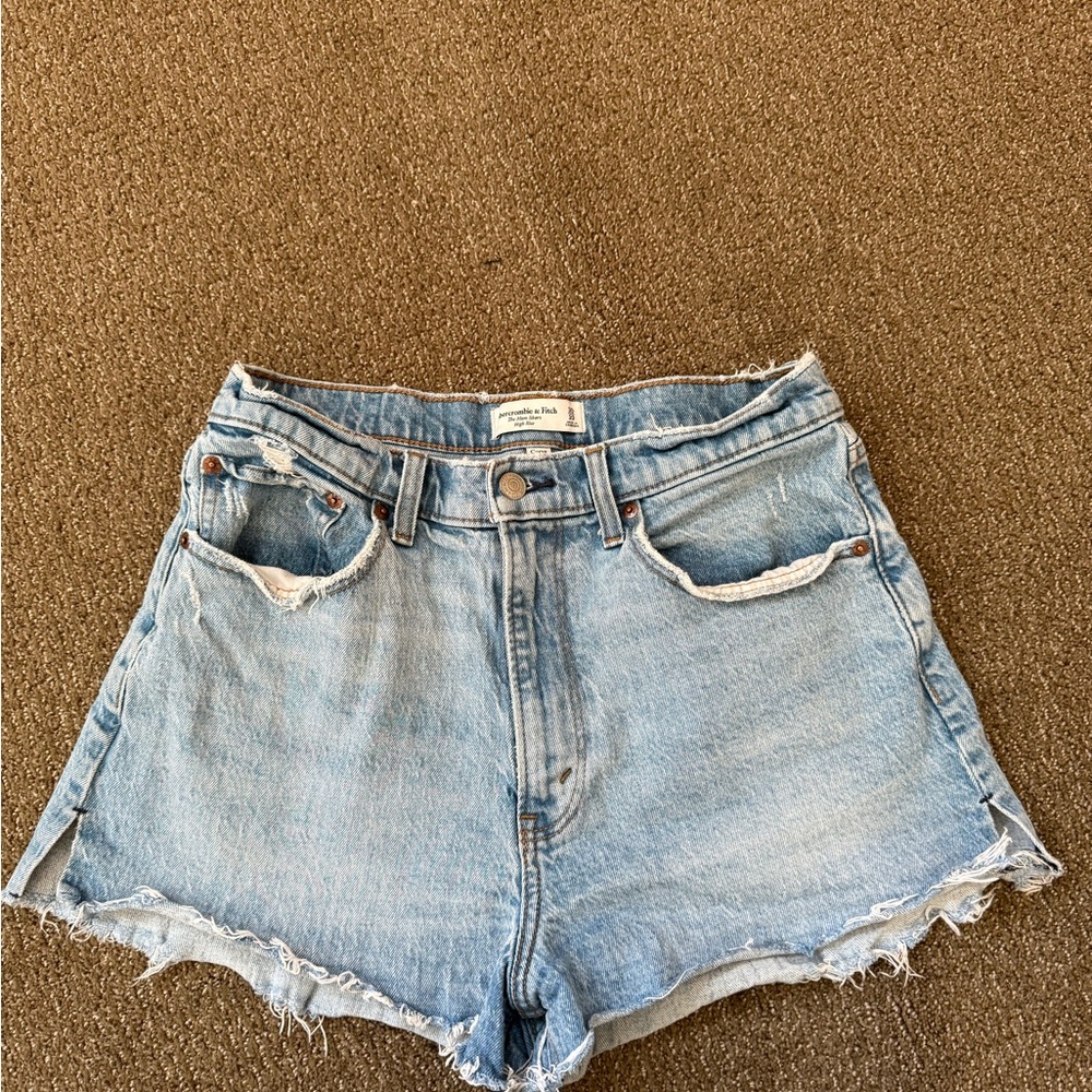 Abercrombie & Fitch Light Wash Denim Cutoff Shorts